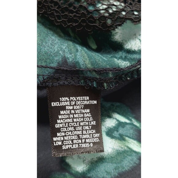 Worthington Women's Size Medium Floral Slip Dress Floral Print Black Teal Satin - Picture 12 of 14